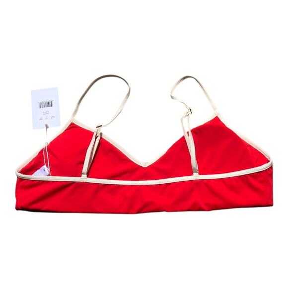 Andie NWT The Bells Sporty Chic Poppy Red With White Trim Bikini Top Extra Large - Picture 5 of 12